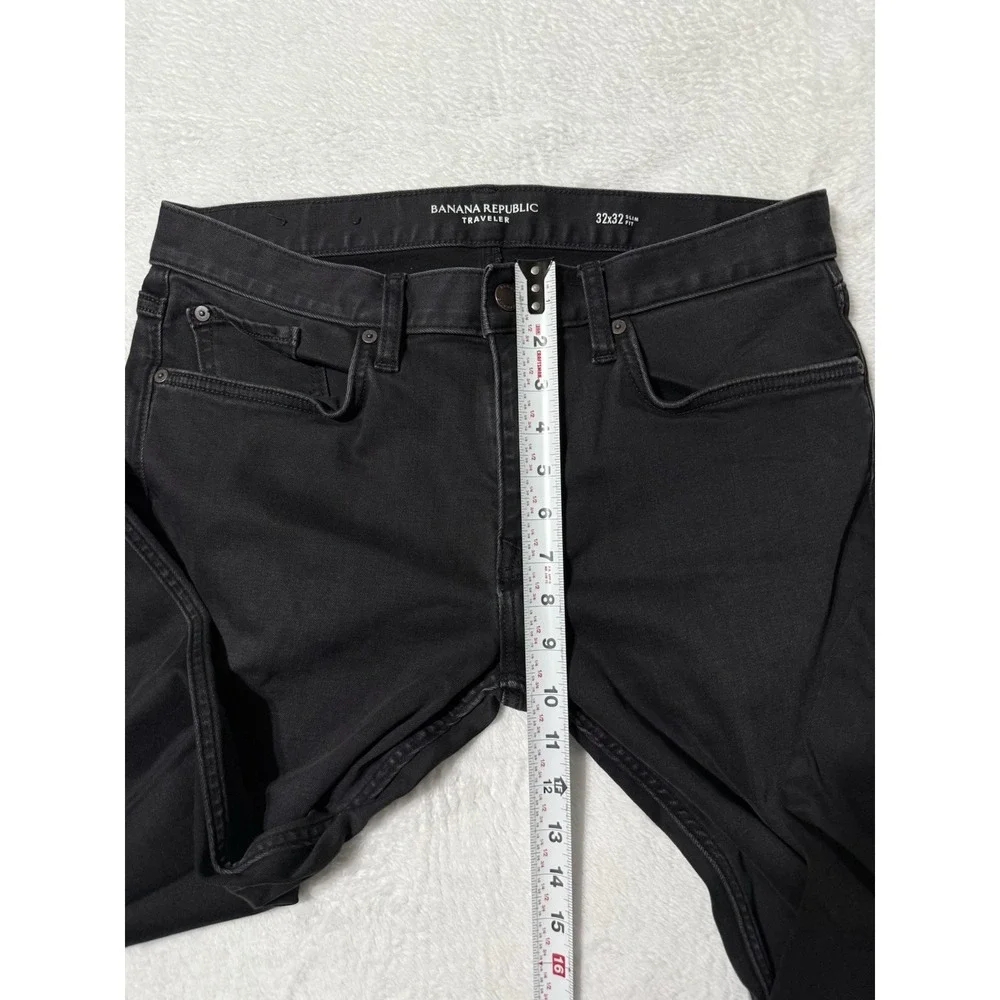Banana Republic Traveler Jeans Mens 32x31 Black‎ Slim Tapered Stretch